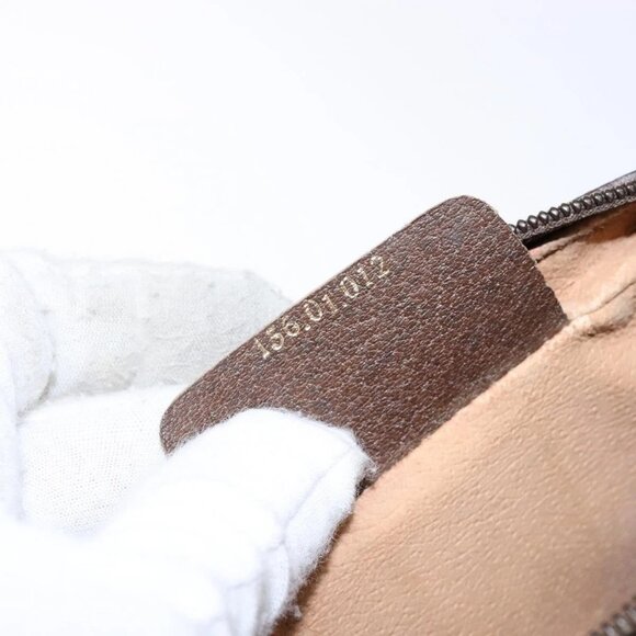 GUCCI GG Supreme Web Sherry Line Clutch Bag PVC Beige Auth - Picture 16 of 16